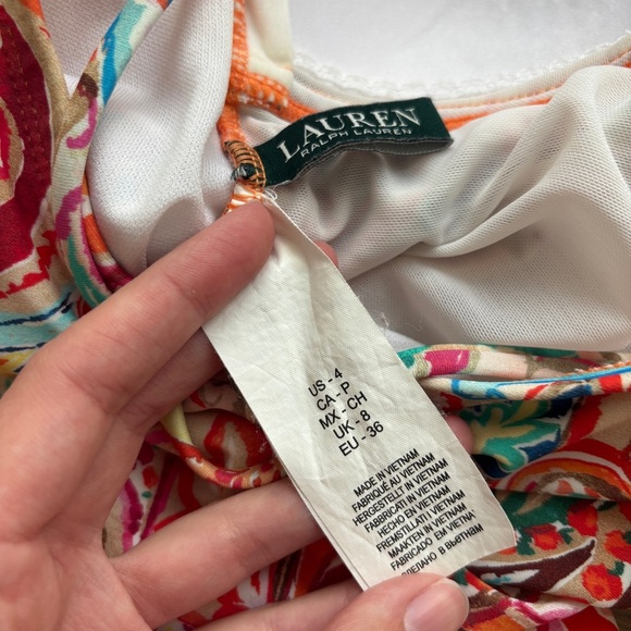 Lauren Ralph Lauren Boho Sunrise Paisley Mio One-Piece Multi Swimsuit - Picture 11 of 16